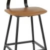 Kokoon Design Chaises Et Tabourets De Bar Tabouret De Bar Acier Noir Et Similicuir Marron H97cm -Bancs Soldes tabouret de bar acier noir et similicuir marron h97cm