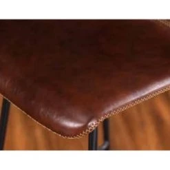 Mathi Design Chaises Et Tabourets De Bar Tabouret De Bar Aspect Cuir Marron -Bancs Soldes tabouret de bar aspect cuir marron 2