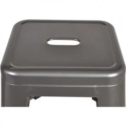 ATHM DESIGN Chaises Et Tabourets De Bar Tabouret De Bar Assise Et Pieds Métal Gris - Lot De 2 -Bancs Soldes tabouret de bar assise et pieds metal gris lot de 2 4