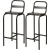 ATHM DESIGN Chaises Et Tabourets De Bar Tabouret De Bar Assise Métal Noir Pieds Métal - Lot De 2 -Bancs Soldes tabouret de bar assise metal noir pieds metal lot de 2