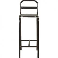 ATHM DESIGN Chaises Et Tabourets De Bar Tabouret De Bar Assise Métal Noir Pieds Métal - Lot De 2 -Bancs Soldes tabouret de bar assise metal noir pieds metal lot de 2 4