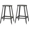 ATHM DESIGN Chaises Et Tabourets De Bar Tabouret De Bar Assise Métal Noir Pieds Métal - Lot De 2 -Bancs Soldes tabouret de bar assise metal noir pieds metal lot de 2 6