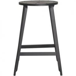 ATHM DESIGN Chaises Et Tabourets De Bar Tabouret De Bar Assise Métal Noir Pieds Métal - Lot De 2 -Bancs Soldes tabouret de bar assise metal noir pieds metal lot de 2 8