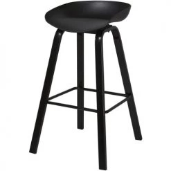 ATHM DESIGN Chaises Et Tabourets De Bar Tabouret De Bar Assise Plastique Dur Noir - Lot De 2 -Bancs Soldes tabouret de bar assise plastique dur noir lot de 2 10