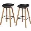 ATHM DESIGN Chaises Et Tabourets De Bar Tabouret De Bar Assise Plastique Dur Noir - Lot De 2 -Bancs Soldes tabouret de bar assise plastique dur noir lot de 2