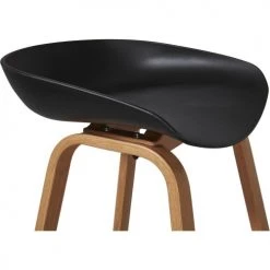 ATHM DESIGN Chaises Et Tabourets De Bar Tabouret De Bar Assise Plastique Dur Noir - Lot De 2 -Bancs Soldes tabouret de bar assise plastique dur noir lot de 2 3