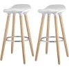 ATHM DESIGN Chaises Et Tabourets De Bar Tabouret De Bar Assise Plastique Dur Pieds Métal - Lot De 2 -Bancs Soldes tabouret de bar assise plastique dur pieds metal lot de 2