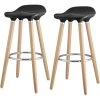 ATHM DESIGN Chaises Et Tabourets De Bar Tabouret De Bar Assise Plastique Dur Pieds Métal - Lot De 2 -Bancs Soldes tabouret de bar assise plastique dur pieds metal lot de 2 12