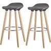 ATHM DESIGN Chaises Et Tabourets De Bar Tabouret De Bar Assise Plastique Dur Pieds Métal - Lot De 2