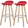 ATHM DESIGN Chaises Et Tabourets De Bar Tabouret De Bar Assise Plastique Dur Pieds Métal - Lot De 2 -Bancs Soldes tabouret de bar assise plastique dur pieds metal lot de 2 24