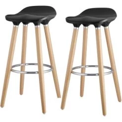 ATHM DESIGN Chaises Et Tabourets De Bar Tabouret De Bar Assise Plastique Dur Pieds Métal - Lot De 2 -Bancs Soldes tabouret de bar assise plastique dur pieds metal lot de 2 29