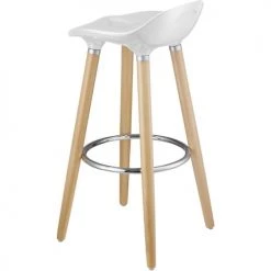 ATHM DESIGN Chaises Et Tabourets De Bar Tabouret De Bar Assise Plastique Dur Pieds Métal - Lot De 2 -Bancs Soldes tabouret de bar assise plastique dur pieds metal lot de 2 3