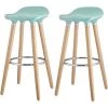 ATHM DESIGN Chaises Et Tabourets De Bar Tabouret De Bar Assise Plastique Dur Pieds Métal - Lot De 2 -Bancs Soldes tabouret de bar assise plastique dur pieds metal lot de 2 6