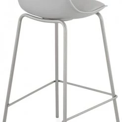 Kokoon Design Chaises Et Tabourets De Bar Tabouret De Bar Assise Rembourrée Imitation Cuir Gris -Bancs Soldes tabouret de bar assise rembourree imitation cuir gris 3