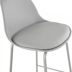 Kokoon Design Chaises Et Tabourets De Bar Tabouret De Bar Assise Rembourrée Imitation Cuir Gris -Bancs Soldes tabouret de bar assise rembourree imitation cuir gris 5