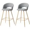 ATHM DESIGN Chaises Et Tabourets De Bar Tabouret De Bar Assise Tissu Gris Clair - Lot De 2 -Bancs Soldes tabouret de bar assise tissu gris clair lot de 2