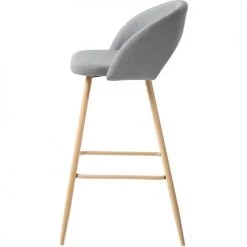 ATHM DESIGN Chaises Et Tabourets De Bar Tabouret De Bar Assise Tissu Gris Clair - Lot De 2 -Bancs Soldes tabouret de bar assise tissu gris clair lot de 2 3