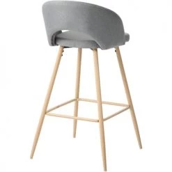 ATHM DESIGN Chaises Et Tabourets De Bar Tabouret De Bar Assise Tissu Gris Clair - Lot De 2 -Bancs Soldes tabouret de bar assise tissu gris clair lot de 2 4