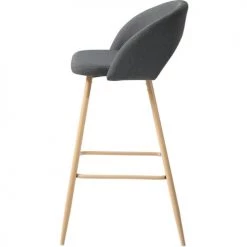 ATHM DESIGN Chaises Et Tabourets De Bar Tabouret De Bar Assise Tissu Gris - Lot De 2 -Bancs Soldes tabouret de bar assise tissu gris lot de 2 3