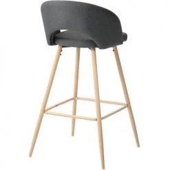 ATHM DESIGN Chaises Et Tabourets De Bar Tabouret De Bar Assise Tissu Gris - Lot De 2 -Bancs Soldes tabouret de bar assise tissu gris lot de 2 4