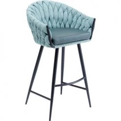 Kare Design Chaises Et Tabourets De Bar Tabouret De Bar Bicolore Bleu-vert Et Acier -Bancs Soldes tabouret de bar bicolore bleu vert et acier 4