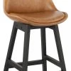 Kokoon Design Chaises Et Tabourets De Bar Tabouret De Bar Bois Noir Et Similicuir Marron H102cm