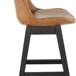 Kokoon Design Chaises Et Tabourets De Bar Tabouret De Bar Bois Noir Et Similicuir Marron H102cm -Bancs Soldes tabouret de bar bois noir et similicuir marron h102cm 2