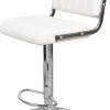 ReCollection Chaises Et Tabourets De Bar Tabouret De Bar Chromé Assise Rembourrée Blanc (lot De 2)