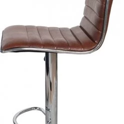 ReCollection Chaises Et Tabourets De Bar Tabouret De Bar Chromé Assise Rembourrée Marron (lot De 2) -Bancs Soldes tabouret de bar chrome assise rembourree marron lot de 2 3