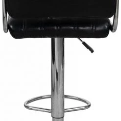 ReCollection Chaises Et Tabourets De Bar Tabouret De Bar Chromé Assise Rembourrée Noir (lot De 2) -Bancs Soldes tabouret de bar chrome assise rembourree noir lot de 2 2