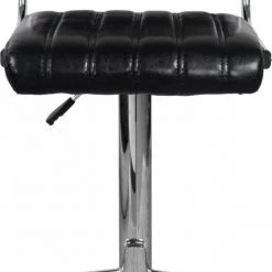 ReCollection Chaises Et Tabourets De Bar Tabouret De Bar Chromé Assise Rembourrée Noir (lot De 2) -Bancs Soldes tabouret de bar chrome assise rembourree noir lot de 2 4