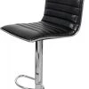 ReCollection Chaises Et Tabourets De Bar Tabouret De Bar Chromé Assise Rembourrée Noir (lot De 2)