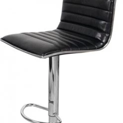 ReCollection Chaises Et Tabourets De Bar Tabouret De Bar Chromé Assise Rembourrée Noir (lot De 2)