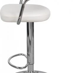 ReCollection Chaises Et Tabourets De Bar Tabouret De Bar Chromé Rembourrée Blanc (lot De 2) -Bancs Soldes tabouret de bar chrome rembourree blanc lot de 2 3