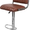ReCollection Chaises Et Tabourets De Bar Tabouret De Bar Chromé Rembourrée Marron (lot De 2) -Bancs Soldes tabouret de bar chrome rembourree marron lot de 2