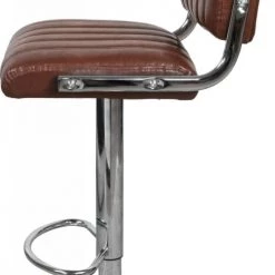 ReCollection Chaises Et Tabourets De Bar Tabouret De Bar Chromé Rembourrée Marron (lot De 2) -Bancs Soldes tabouret de bar chrome rembourree marron lot de 2 3