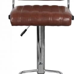 ReCollection Chaises Et Tabourets De Bar Tabouret De Bar Chromé Rembourrée Marron (lot De 2) -Bancs Soldes tabouret de bar chrome rembourree marron lot de 2 4