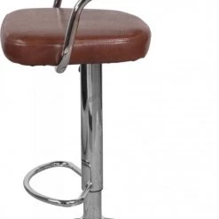 ReCollection Chaises Et Tabourets De Bar Tabouret De Bar Chromé Rembourrée Marron (lot De 2) -Bancs Soldes tabouret de bar chrome rembourree marron lot de 2 9