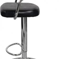 ReCollection Chaises Et Tabourets De Bar Tabouret De Bar Chromé Rembourrée Noir (lot De 2) -Bancs Soldes tabouret de bar chrome rembourree noir lot de 2 3