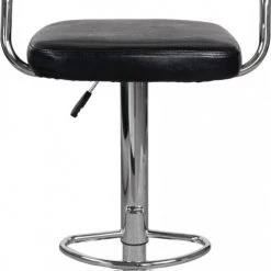 ReCollection Chaises Et Tabourets De Bar Tabouret De Bar Chromé Rembourrée Noir (lot De 2) -Bancs Soldes tabouret de bar chrome rembourree noir lot de 2 4
