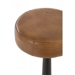 LANADECO Chaises Et Tabourets De Bar Tabouret De Bar Cuir Camel Et Métal Noir -Bancs Soldes tabouret de bar cuir camel et metal noir 2