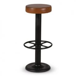 Zago Chaises Et Tabourets De Bar Tabouret De Bar Cuir De Vache Et Métal Noir -Bancs Soldes tabouret de bar cuir de vache et metal noir 2