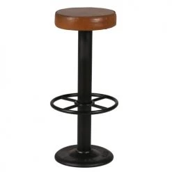 Zago Chaises Et Tabourets De Bar Tabouret De Bar Cuir De Vache Et Métal Noir