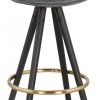 Kokoon Design Chaises Et Tabourets De Bar Tabouret De Bar Design Bois Noir Et Velours Gris H97cm -Bancs Soldes tabouret de bar design bois noir et velours gris h97cm