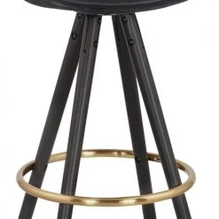 Kokoon Design Chaises Et Tabourets De Bar Tabouret De Bar Design Bois Noir Et Velours Noir H97cm