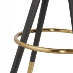 Kokoon Design Chaises Et Tabourets De Bar Tabouret De Bar Design Bois Noir Et Velours Noir H97cm -Bancs Soldes tabouret de bar design bois noir et velours noir h97cm 3