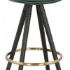 Kokoon Design Chaises Et Tabourets De Bar Tabouret De Bar Design Bois Noir Et Velours Vert H97 -Bancs Soldes tabouret de bar design bois noir et velours vert h97