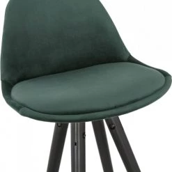 Kokoon Design Chaises Et Tabourets De Bar Tabouret De Bar Design Bois Noir Et Velours Vert H97 -Bancs Soldes tabouret de bar design bois noir et velours vert h97 2