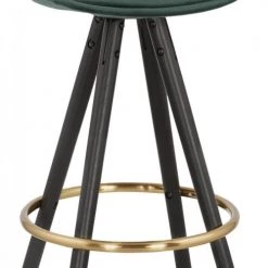 Kokoon Design Chaises Et Tabourets De Bar Tabouret De Bar Design Bois Noir Et Velours Vert H97