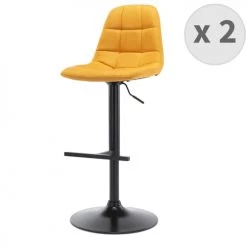 Moloo Chaises Et Tabourets De Bar Tabouret De Bar Design Tissu Curry Pied Métal Noir (x2)